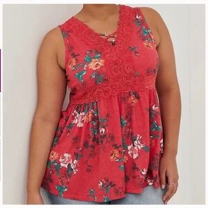 Torrid Sleeveless Babydoll Textured Jersey V-Neck… - image 1